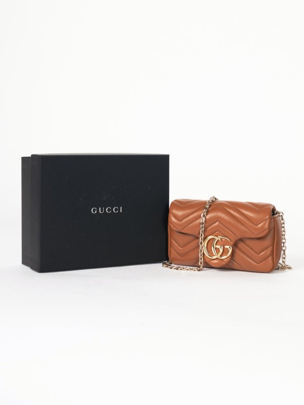 Gucci GG Marmont Brown Matelassé Chevron Mini Shoulder Bag - Picture 13 of 13
